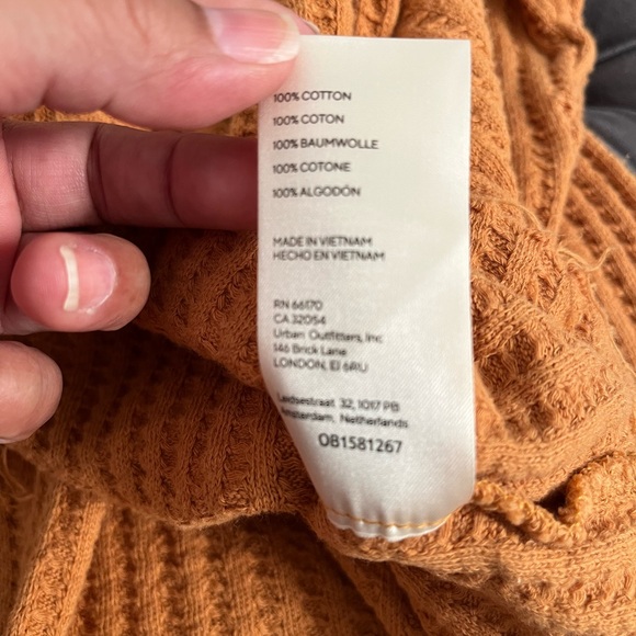 Free People waffle knit open back top - Picture 7 of 9